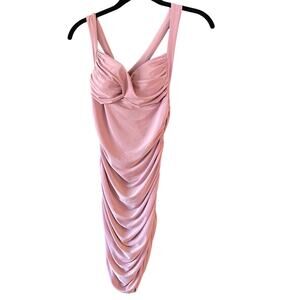 Auliné Collection Pink Crossback Bodycon Dress Size Medium